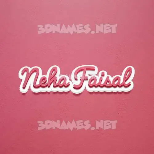 neha faisal in Red Scribble style - 3D name wallpaper