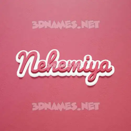 nehemiya in Red Scribble style - 3D name wallpaper