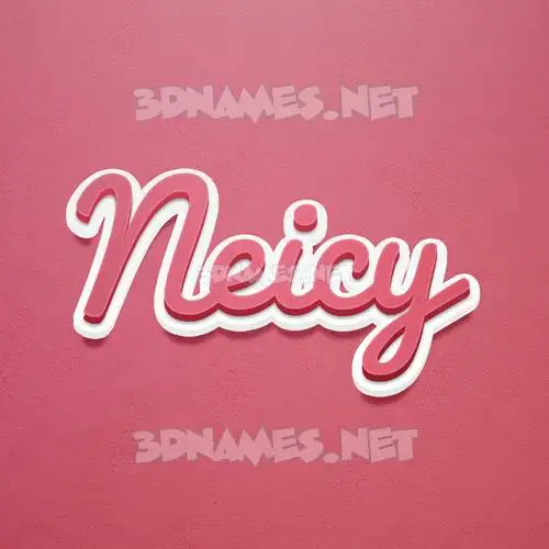 neicy in Red Scribble style - 3D name wallpaper