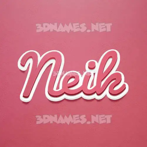 neik in Red Scribble style - 3D name wallpaper