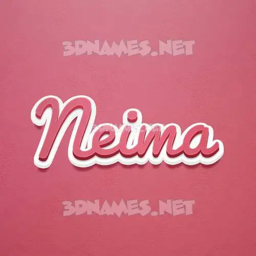 neima in Red Scribble style - 3D name wallpaper