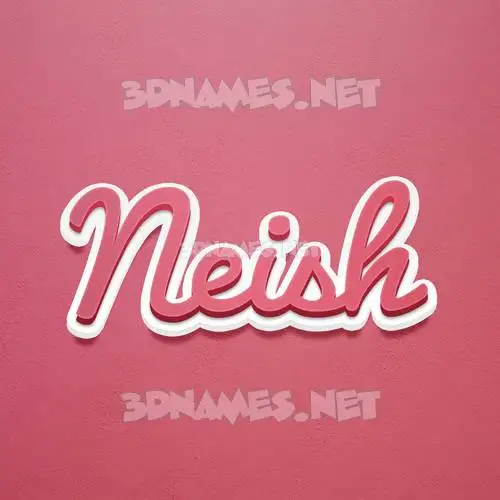 neish in Red Scribble style - 3D name wallpaper