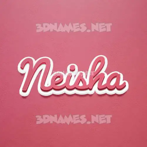 neisha in Red Scribble style - 3D name wallpaper