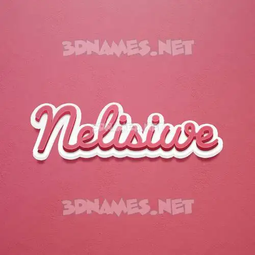 nelisiwe in Red Scribble style - 3D name wallpaper