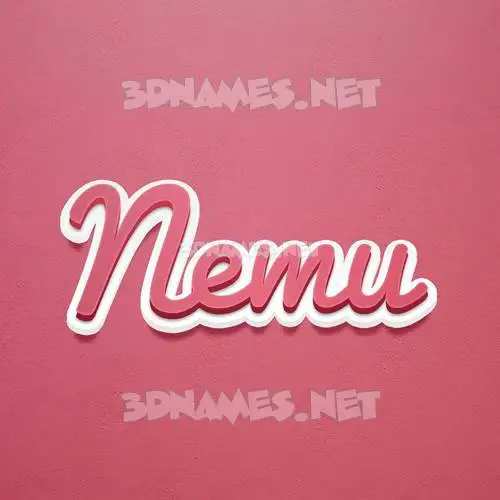 nemu in Red Scribble style - 3D name wallpaper