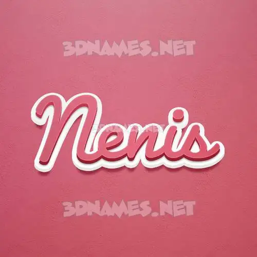 nenis in Red Scribble style - 3D name wallpaper