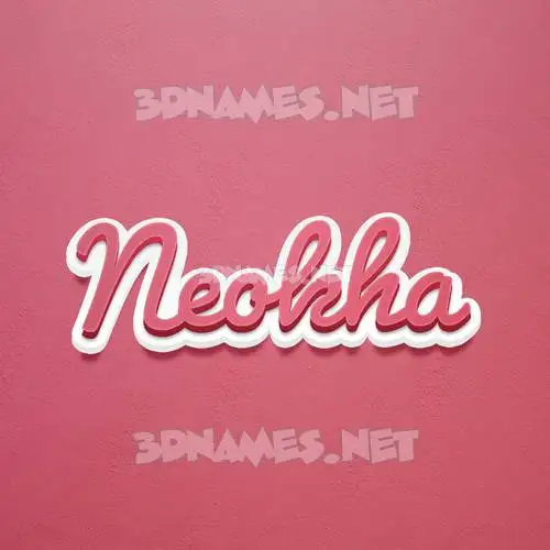 neokha in Red Scribble style - 3D name wallpaper