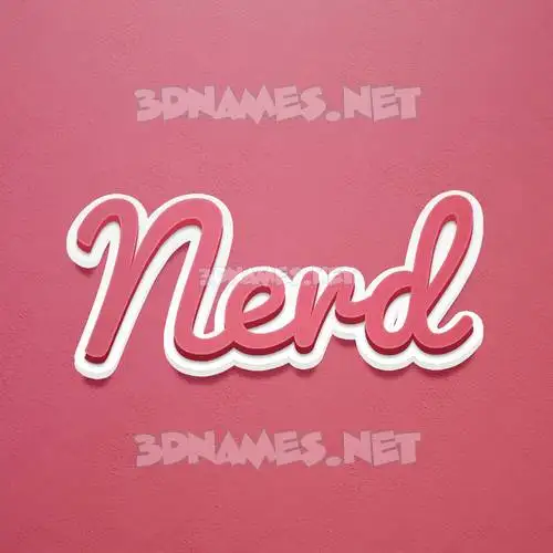 nerd in Red Scribble style - 3D name wallpaper