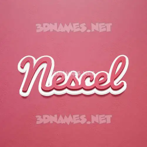 nescel in Red Scribble style - 3D name wallpaper