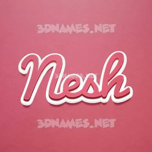 nesh in Red Scribble style - 3D name wallpaper