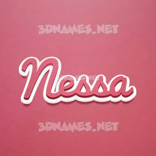 nessa in Red Scribble style - 3D name wallpaper