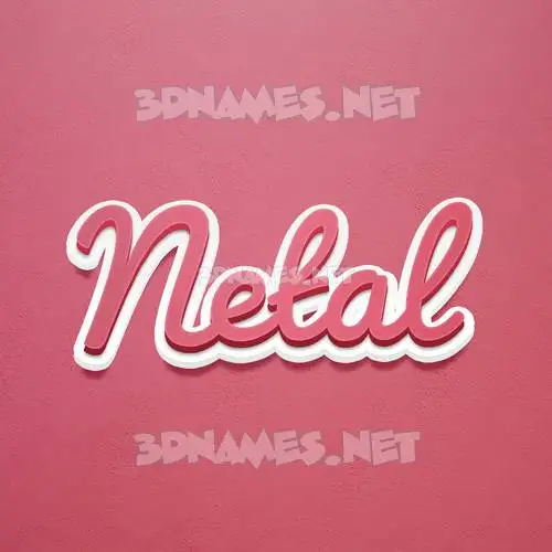 netal in Red Scribble style - 3D name wallpaper