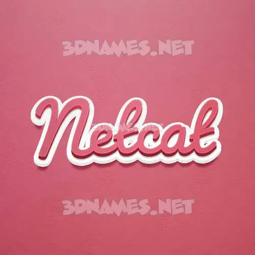 netcat in Red Scribble style - 3D name wallpaper