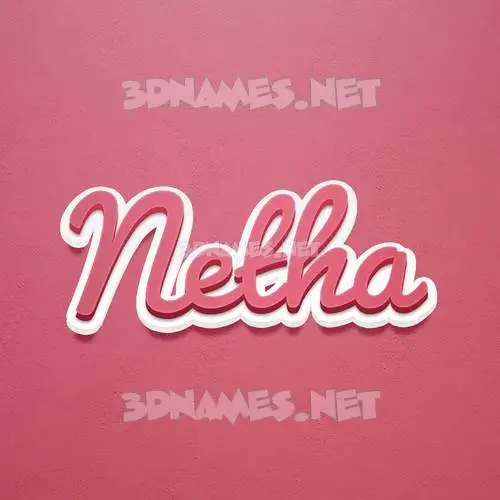 netha in Red Scribble style - 3D name wallpaper