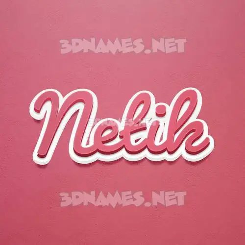 netik in Red Scribble style - 3D name wallpaper