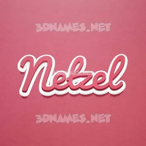 netzel in Red Scribble style - 3D name wallpaper