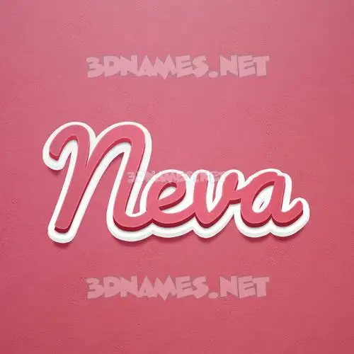neva in Red Scribble style - 3D name wallpaper