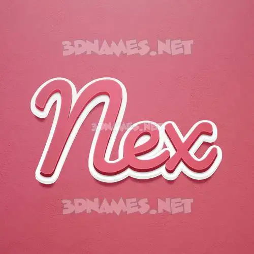 nex in Red Scribble style - 3D name wallpaper