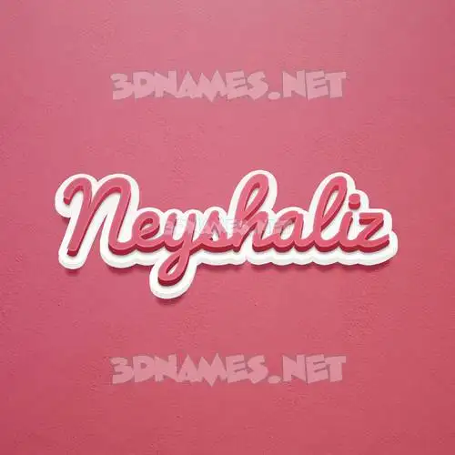 neyshaliz in Red Scribble style - 3D name wallpaper