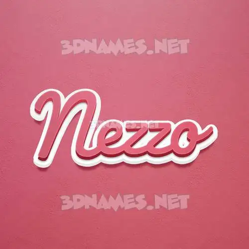 nezzo in Red Scribble style - 3D name wallpaper