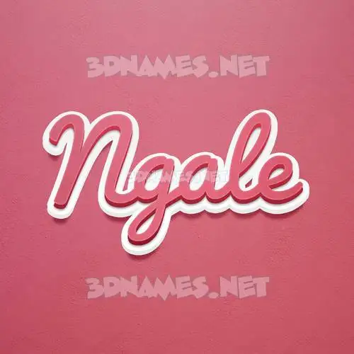 ngale in Red Scribble style - 3D name wallpaper