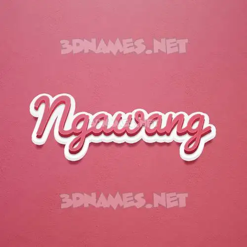 ngawang in Red Scribble style - 3D name wallpaper