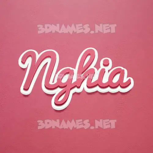 nghia in Red Scribble style - 3D name wallpaper