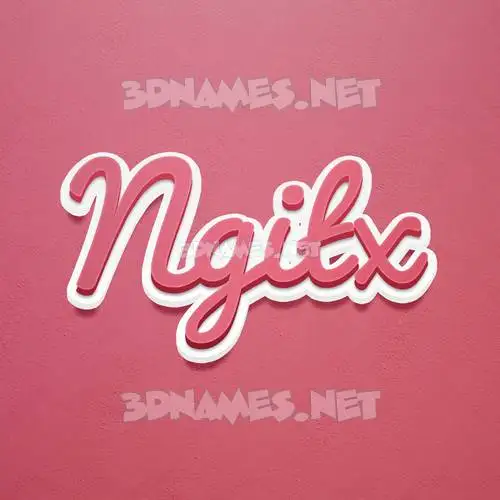 ngitx in Red Scribble style - 3D name wallpaper