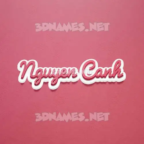 nguyen canh in Red Scribble style - 3D name wallpaper
