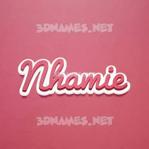 nhamie in Red Scribble style - 3D name wallpaper