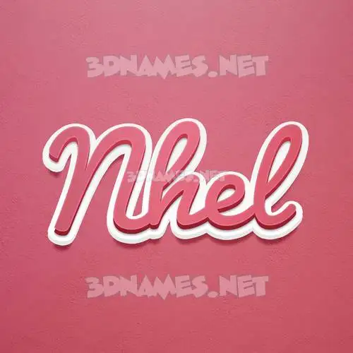 nhel in Red Scribble style - 3D name wallpaper