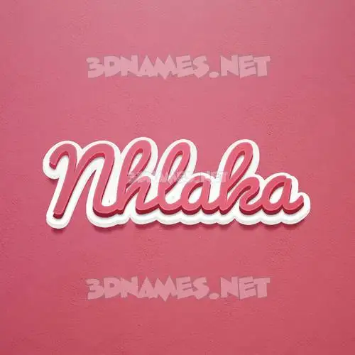 nhlaka in Red Scribble style - 3D name wallpaper