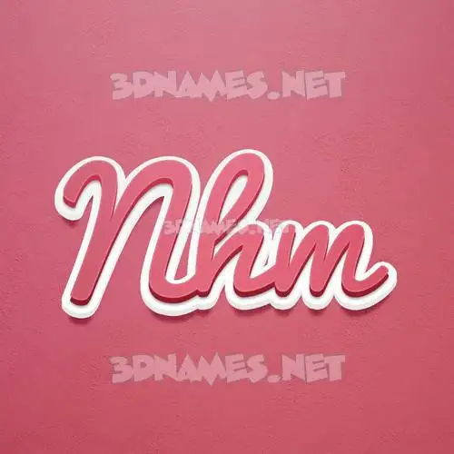 nhm in Red Scribble style - 3D name wallpaper