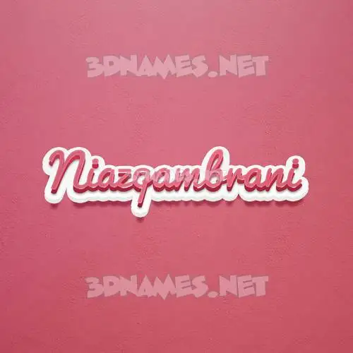 niazqambrani in Red Scribble style - 3D name wallpaper