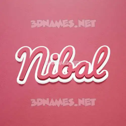nibal in Red Scribble style - 3D name wallpaper