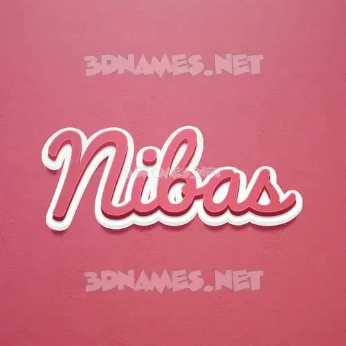nibas in Red Scribble style - 3D name wallpaper