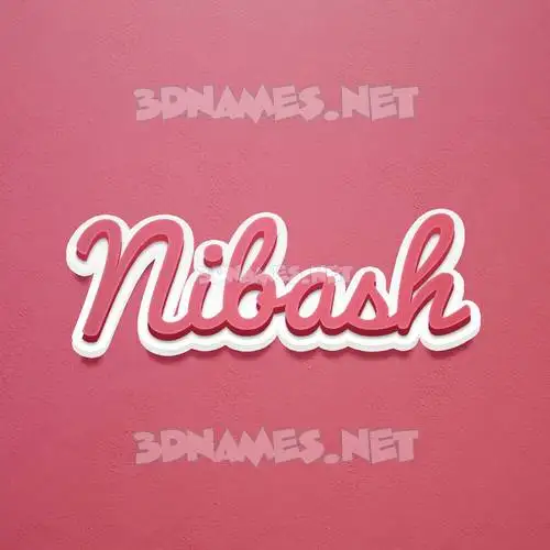 nibash in Red Scribble style - 3D name wallpaper