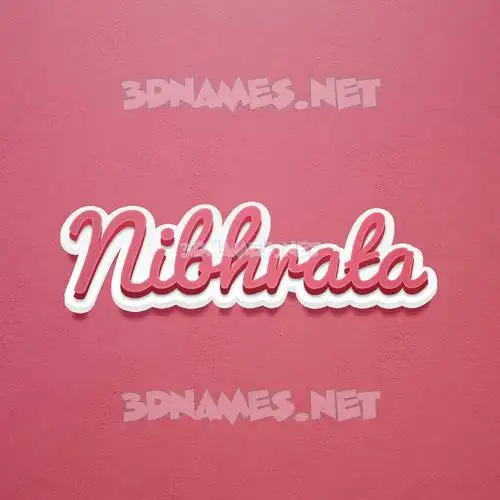 nibhrata in Red Scribble style - 3D name wallpaper
