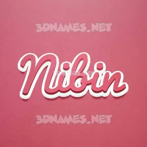 nibin in Red Scribble style - 3D name wallpaper