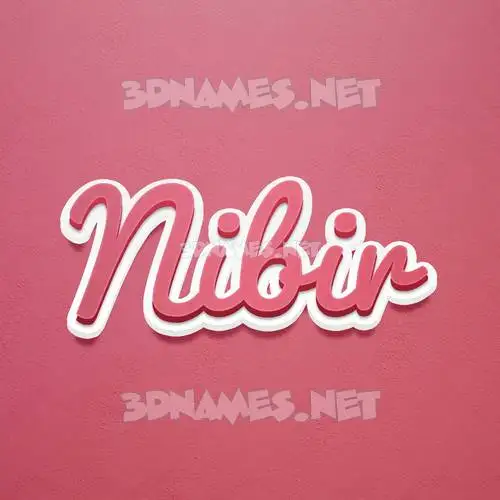 nibir in Red Scribble style - 3D name wallpaper