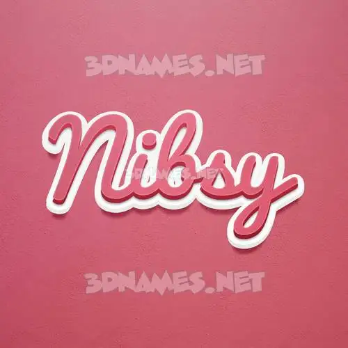 nibsy in Red Scribble style - 3D name wallpaper