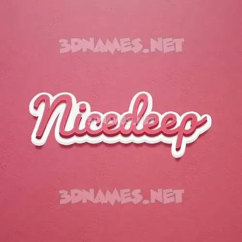 nicedeep in Red Scribble style - 3D name wallpaper