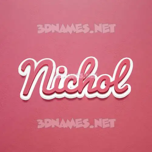 nichol in Red Scribble style - 3D name wallpaper nichol in Red Scribble style - 3D name wallpaper