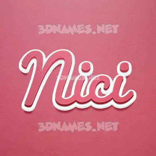 nici in Red Scribble style - 3D name wallpaper
