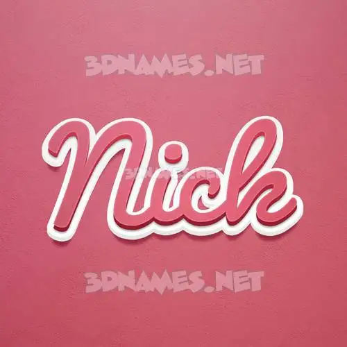 nick in Red Scribble style - 3D name wallpaper