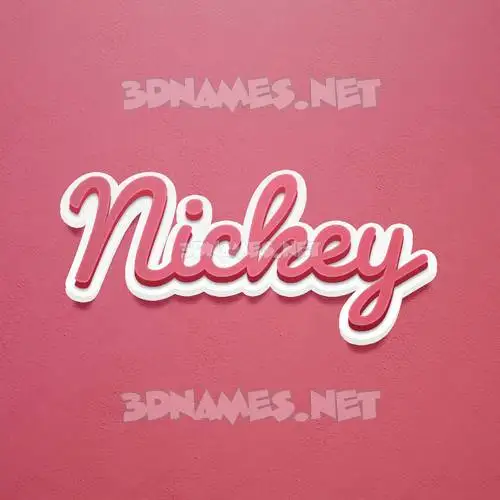 nickey in Red Scribble style - 3D name wallpaper