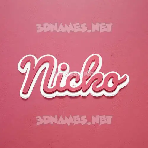 nicko in Red Scribble style - 3D name wallpaper
