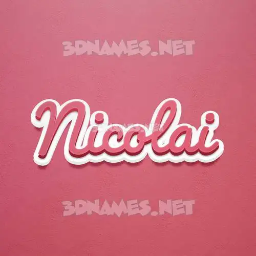 nicolai in Red Scribble style - 3D name wallpaper