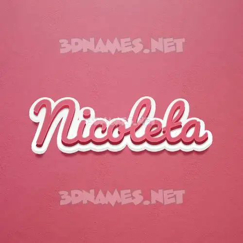 nicoleta in Red Scribble style - 3D name wallpaper