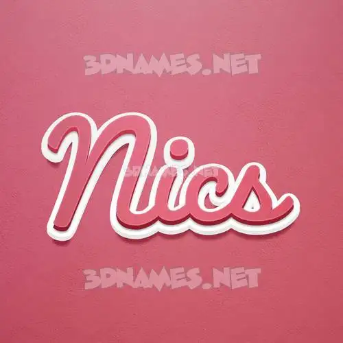 nics in Red Scribble style - 3D name wallpaper nics in Red Scribble style - 3D name wallpaper